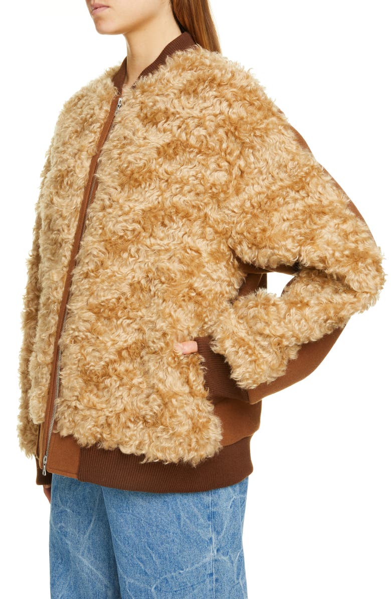 Dries Van Noten Varlo Faux Shearling Front Bomber Jacket, Alternate, color,