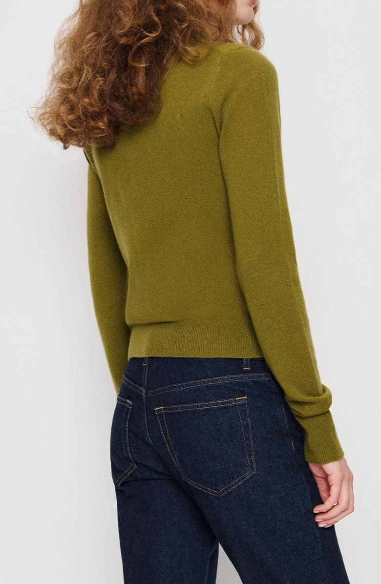Reformation Jett Cashmere Turtleneck Crop Sweater, Alternate, color, Pear