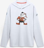 Nike Men's Nike White Cleveland Browns Sideline Alternate Lightweight Long Sleeve Hooded Dri-FIT T-Shirt