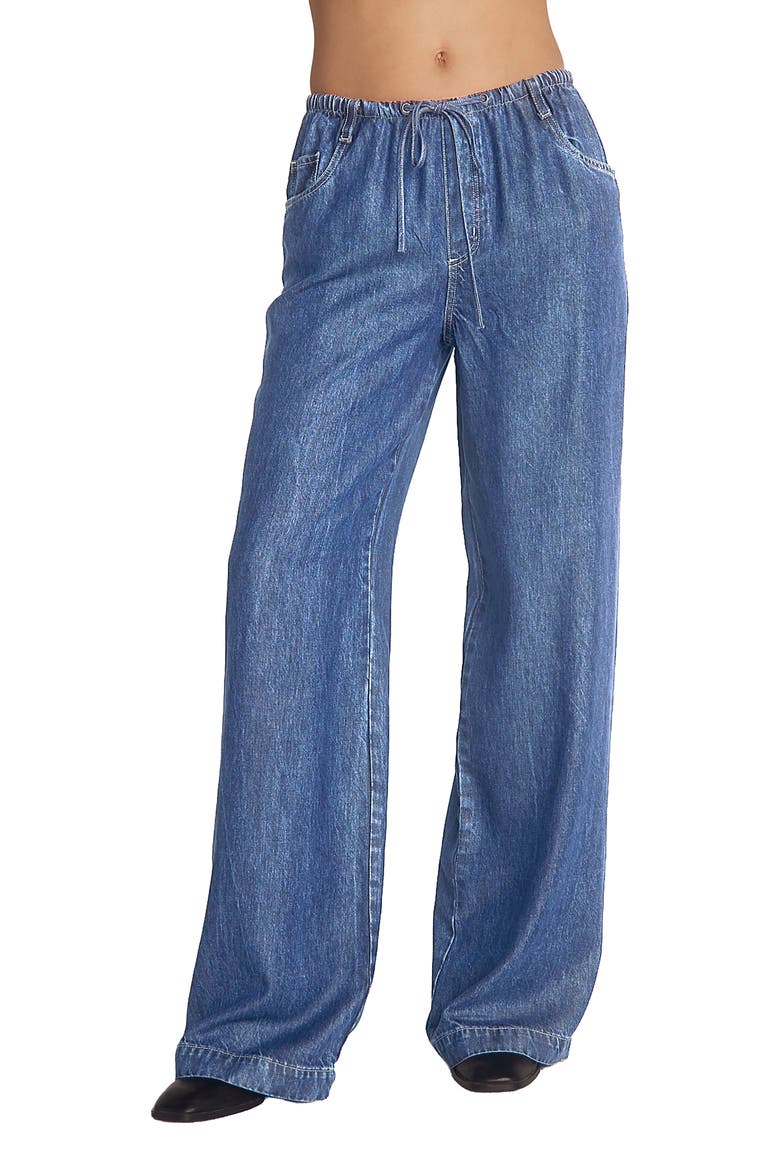 Drawstring Wide Leg Tencel™ Jeans, Main, color, MEDIUM VINTAGE WASH