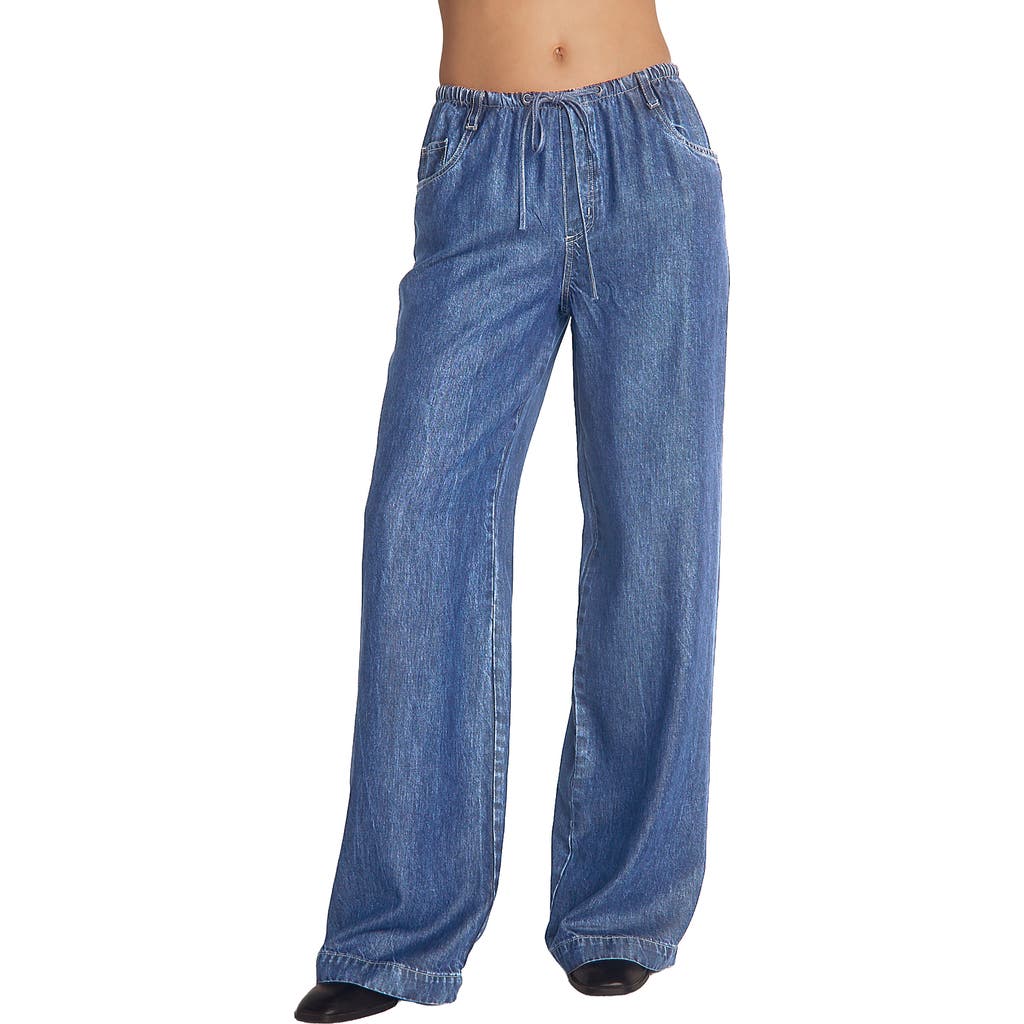 Bella Dahl Drawstring Wide Leg Tencel™ Jeans In Blue