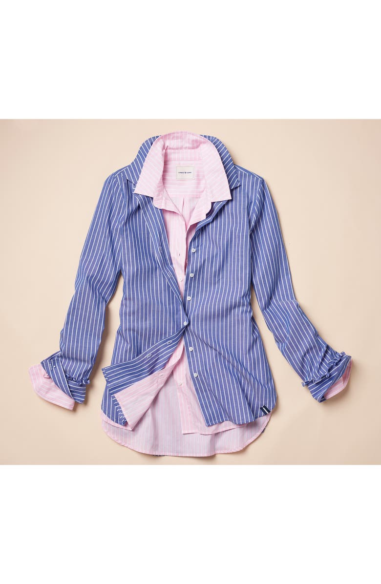 Court & Rowe Ruffle Cuff Stripe Shirt, Alternate, color,