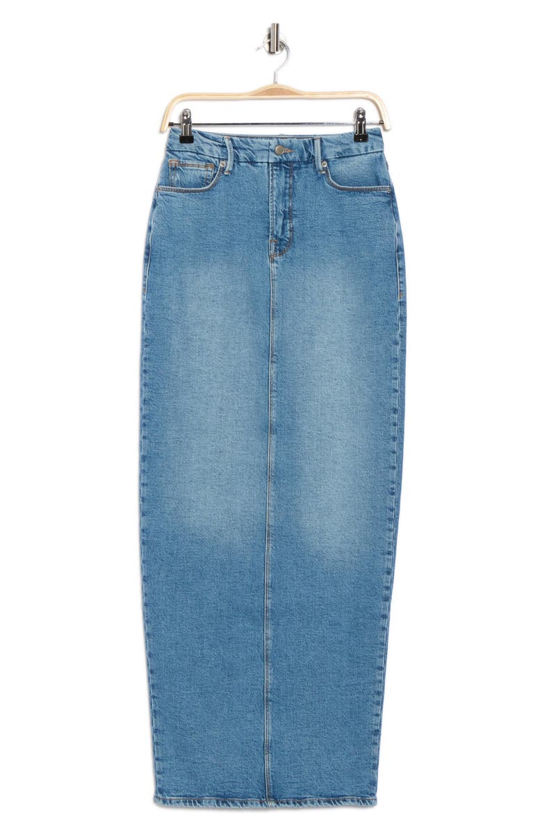 Good American Denim Maxi Skirt, Alternate, color, Indigo599