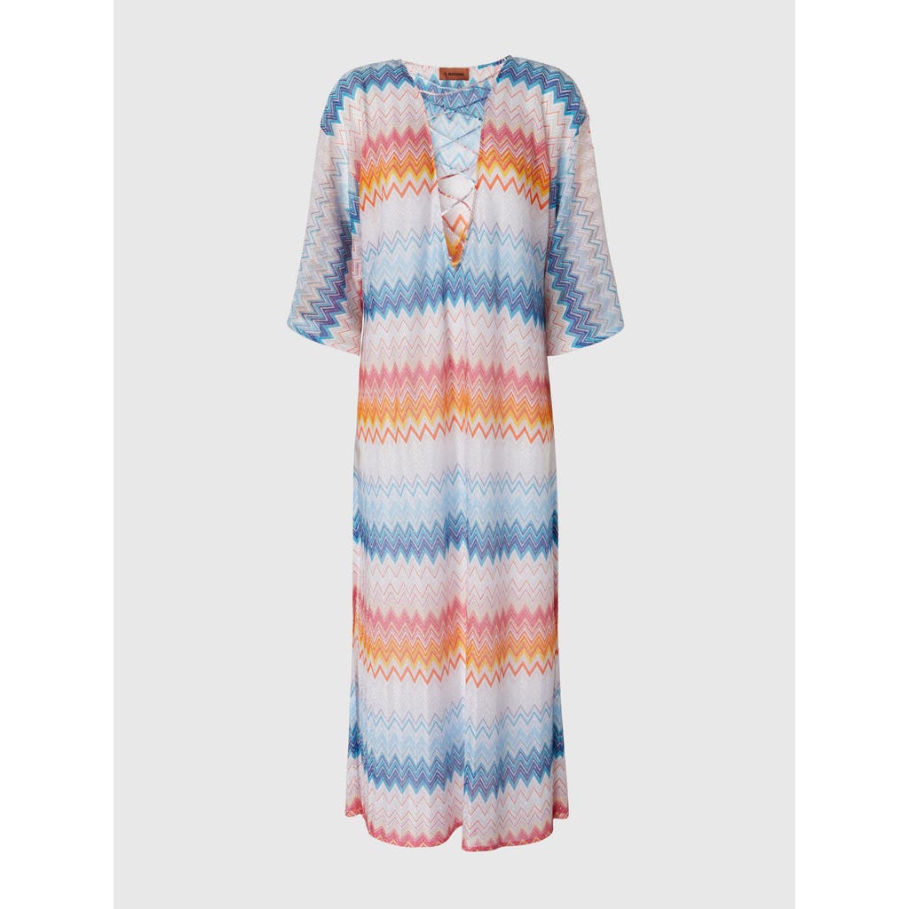 Missoni Long Cover-up In Zigzag Lamé Viscose Blend In Multicoloured