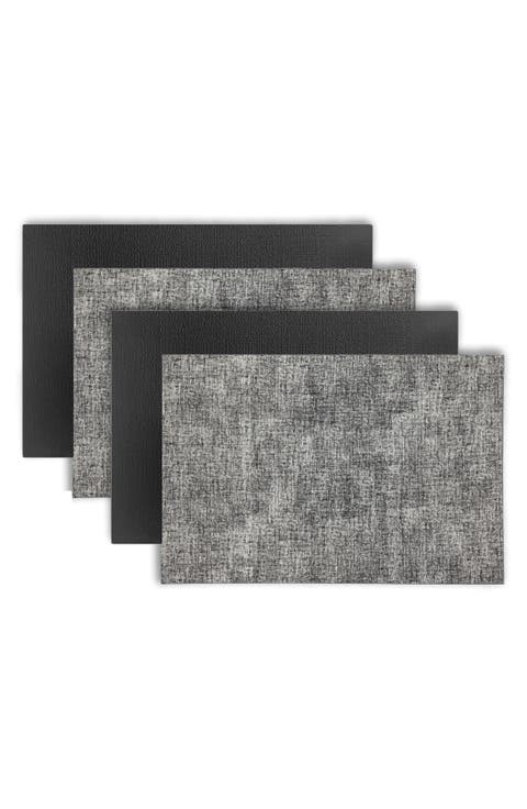 Faux Leather Reversible Set of 4 Placemats