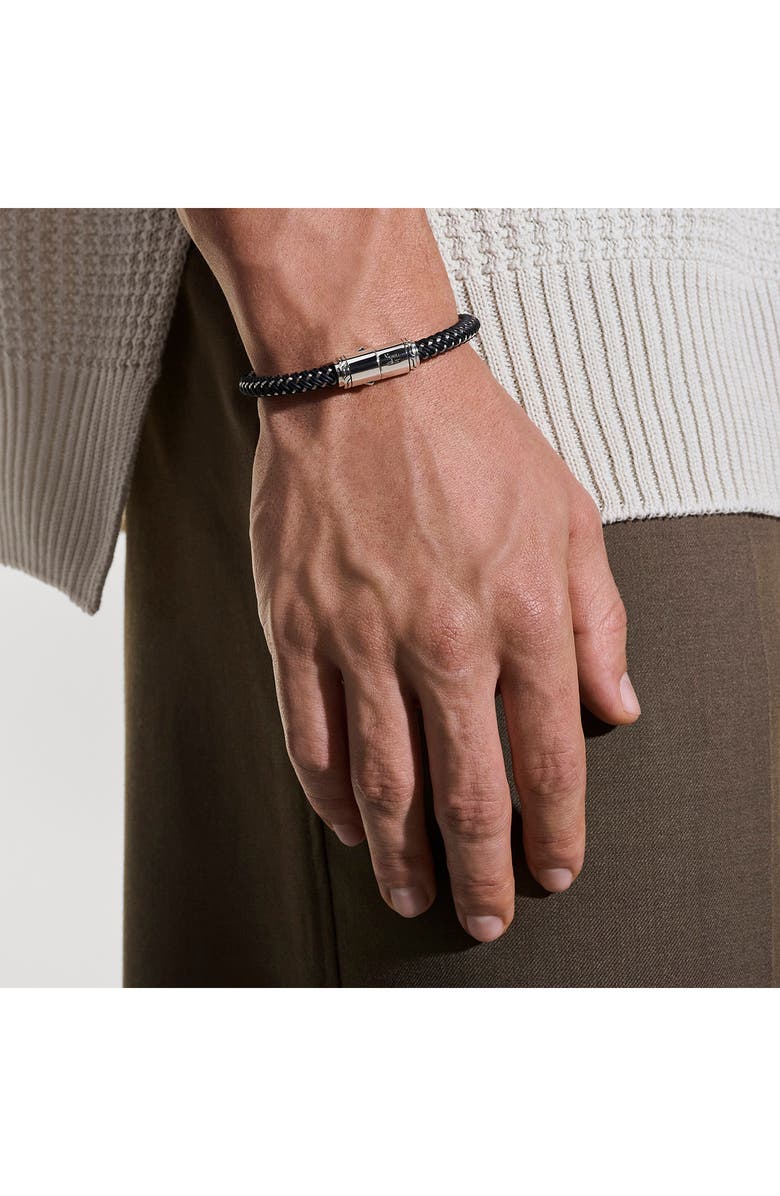 John Hardy Cord Bracelet, Sterling Silver, Rubber, Alternate, color, Silver/ Black