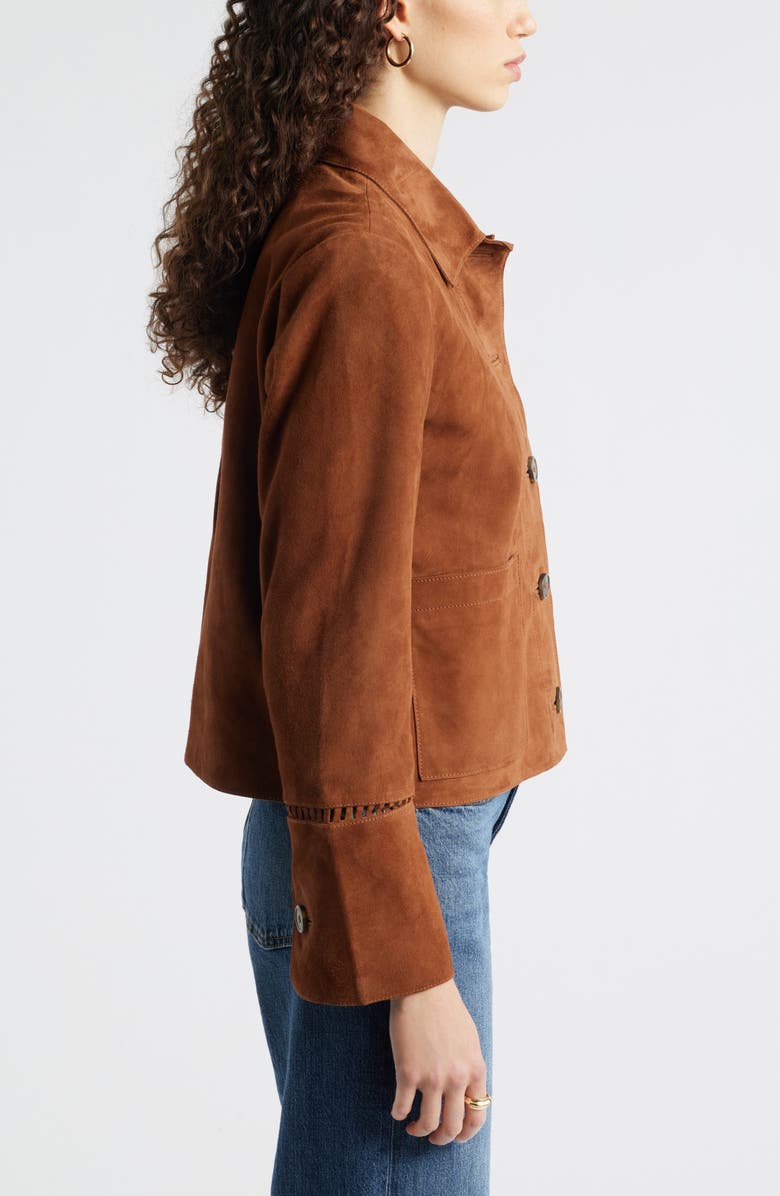 Treasure & Bond Suede Swing Jacket, Alternate, color, Brown Shell