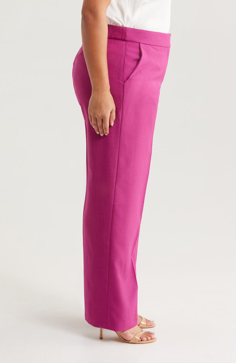 Tahari ASL Wide Leg Pants, Alternate, color, Wild Berry