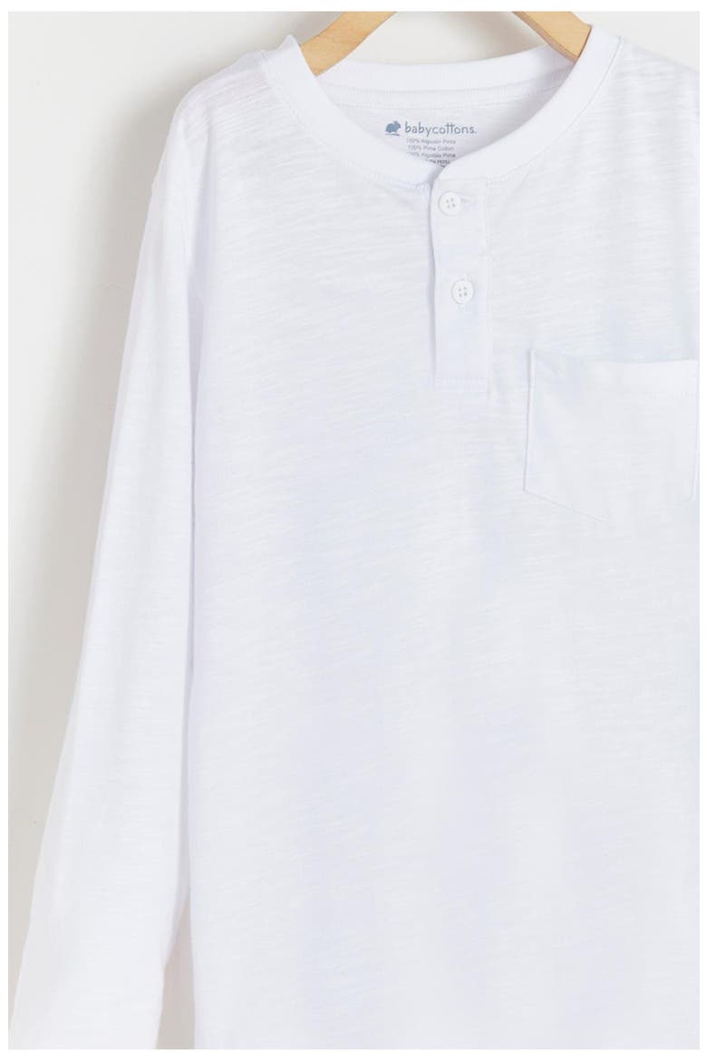 Pima Colors Mandarin Collar Top for Big Kid, Alternate, color, WHITE