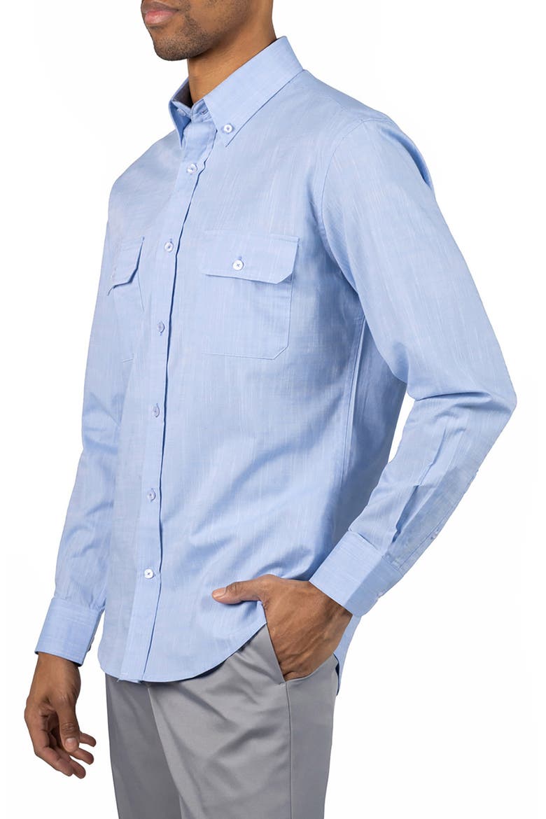 Signature Cotton Chambray Button-Down Shirt, Alternate, color, LIGHT BLUE