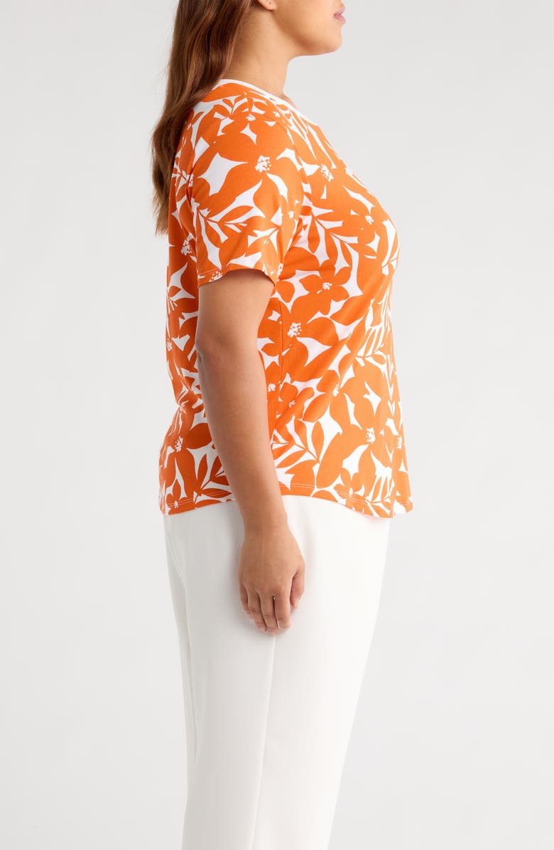 Universal Standard Tee Rex Tee, Alternate, color, Petal Print In Arancia