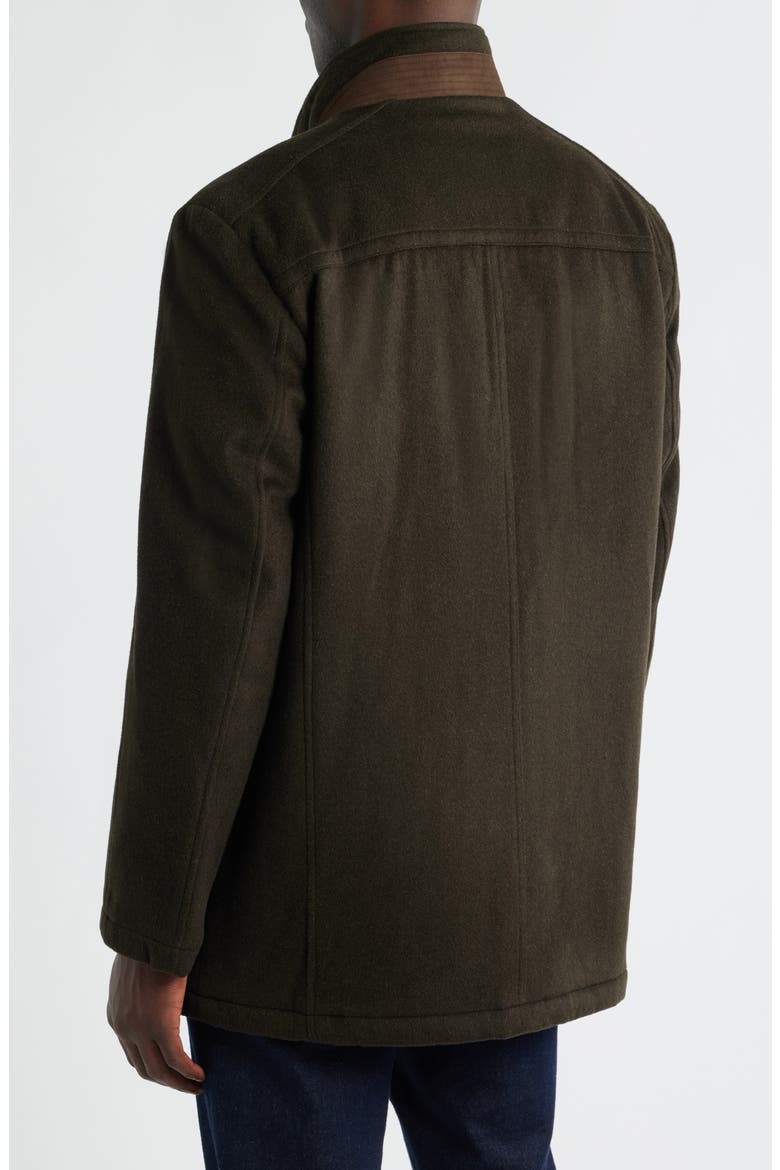 Upton Luxe 175th Anniversary Brown Wool Blend Car Coat with Removable Suede Bib, Alternate, color, LODEN