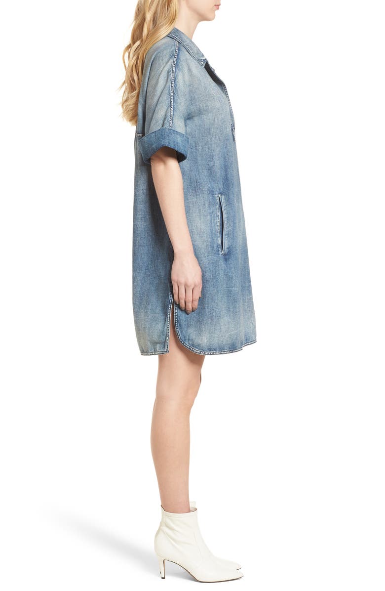 AG Amanda Denim Shift Dress, Alternate, color, Pebble Shore