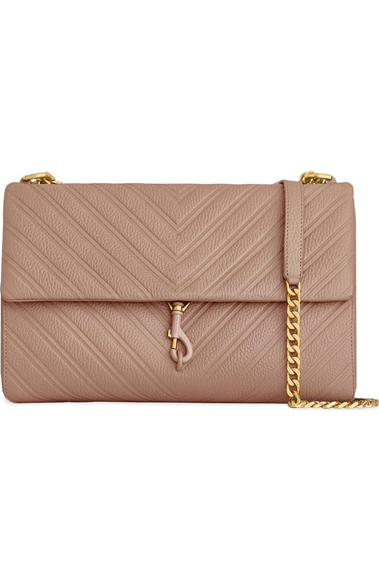 Rebecca Minkoff Edie Embossed Large Shoulder Bag, Main, color, Blushing