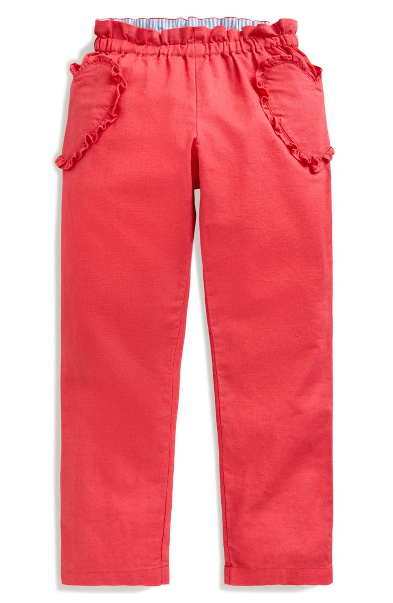 Mini Boden Kids' Heart Pocket Linen & Cotton Pants, Main, color, 