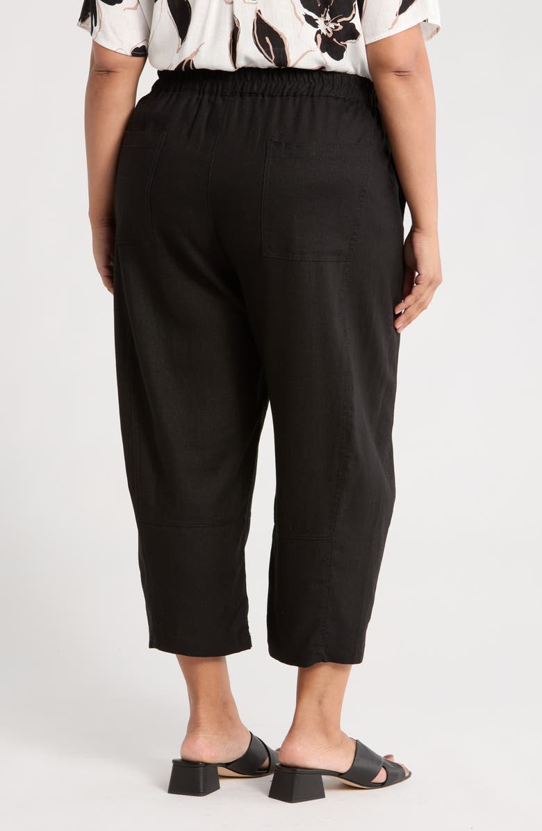 MAX STUDIO Barrel Leg Linen Blend Pants, Alternate, color,