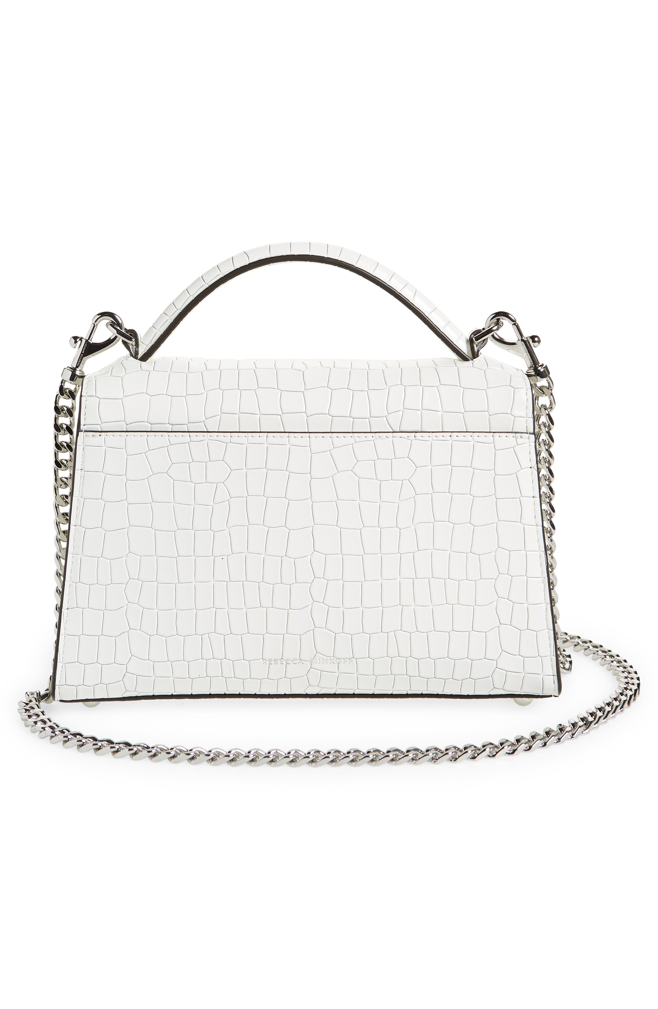 Rebecca Minkoff Lou Top Handle Croc Embossed Leather Crossbody Bag, Alternate, color, 