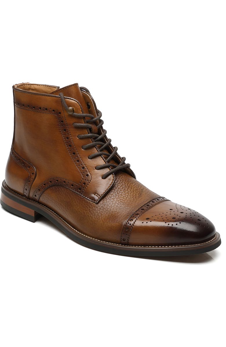 La Milano Jaxon II Cap Toe Boot, Main, color, Cognac