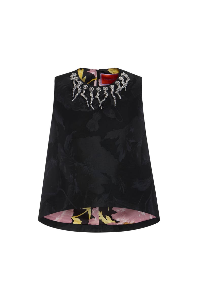 La DoubleJ La Scala Top Embroidered Sylph Jacquard Black, Alternate, color,