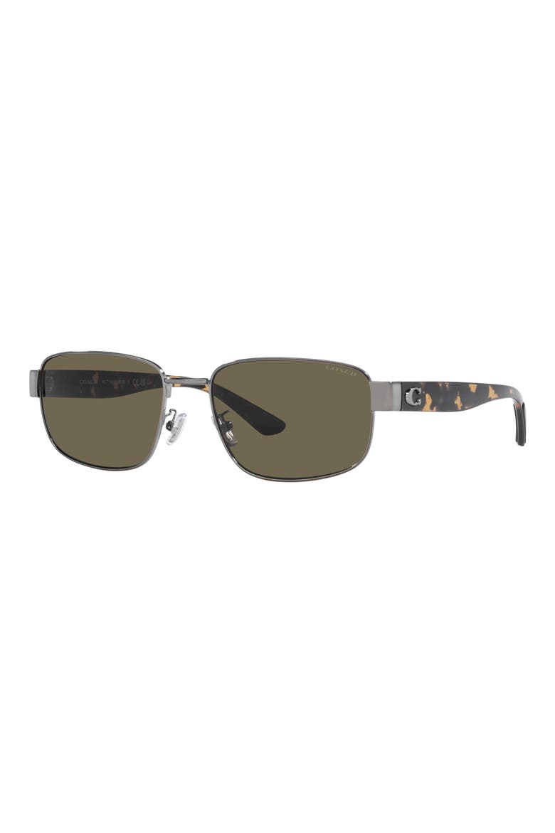 55mm Rectangular Sunglasses, Alternate, color, SHINY GUNMET