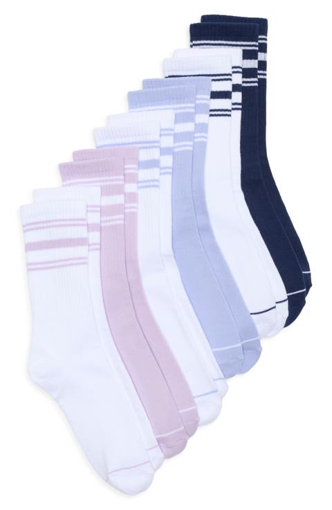 6-Pack Ribbed Crew Socks