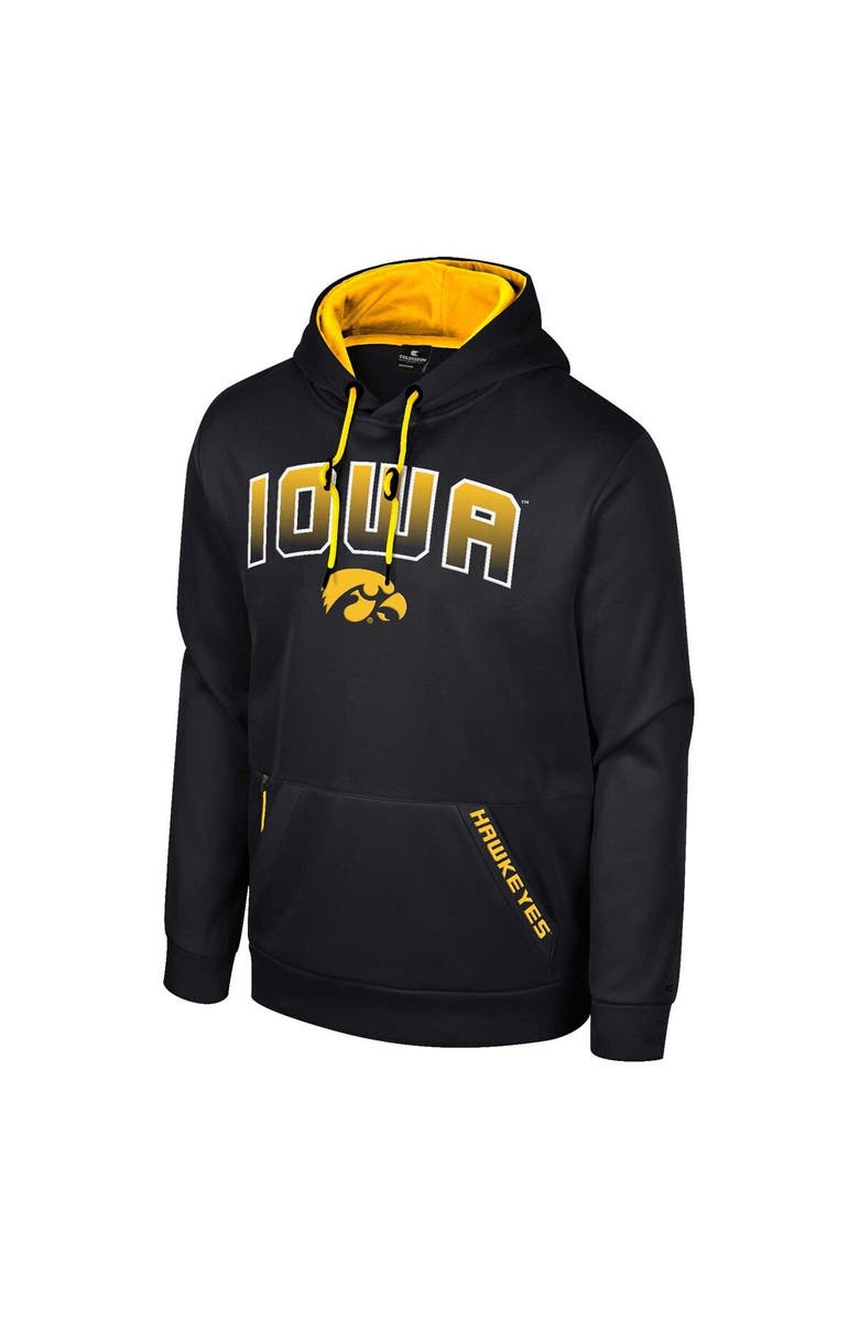 COLOSSEUM Men's Colosseum Black Iowa Hawkeyes Reese Pullover Hoodie, Alternate, color,