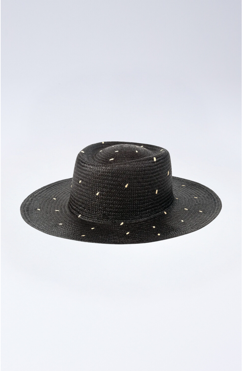 Heads Of State Hat Co. Boater Straw Hat, Alternate, color, Black