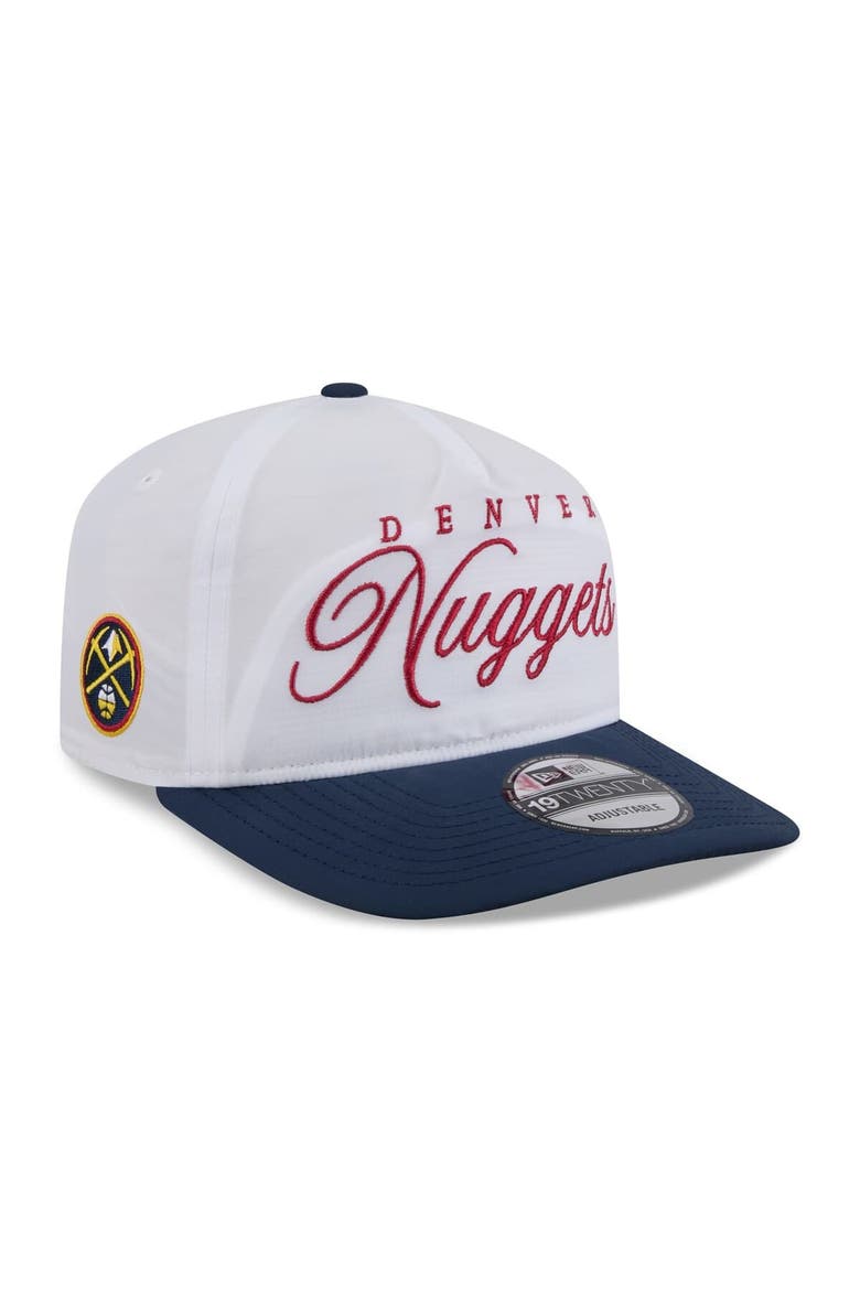 Men's New Era White/Navy Denver Nuggets 2025 NBA Draft On-Stage Nylon 19TWENTY Adjustable Hat, Main, color, White