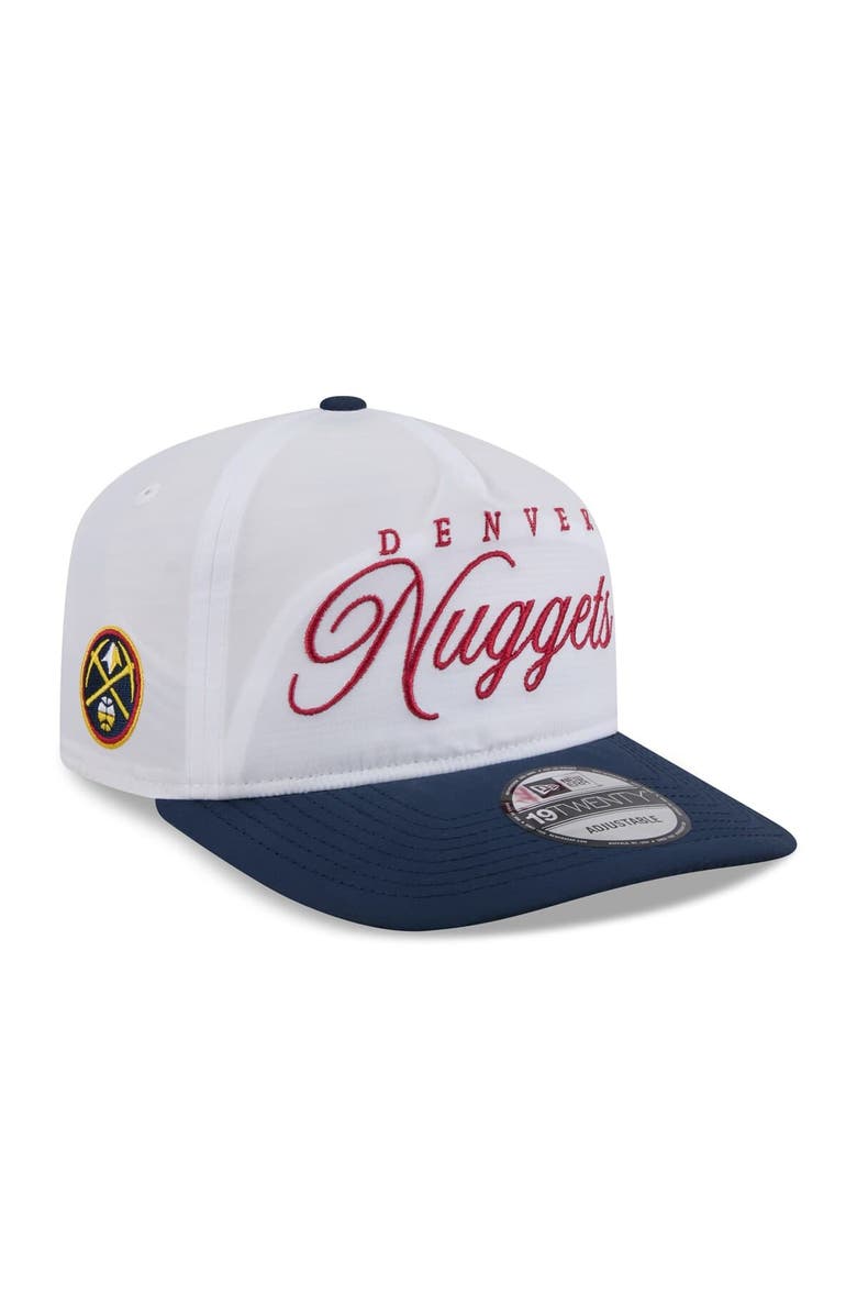 New Era Men's New Era White/Navy Denver Nuggets 2025 NBA Draft On-Stage Nylon 19TWENTY Adjustable Hat, Main, color, White