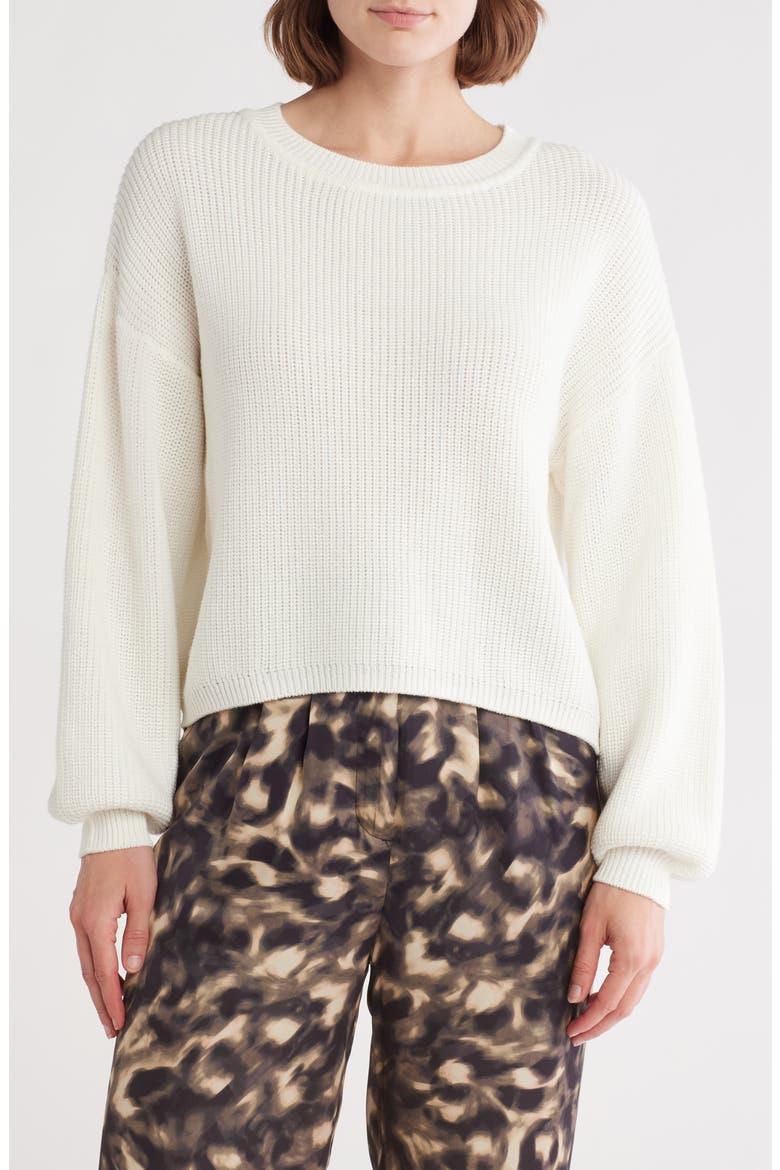 Lesel Stripe Sweater, Main, color, WHITE