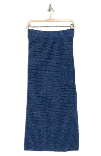 Shop Rag & Bone Carter Open Stitch Sweater Skirt In Navy