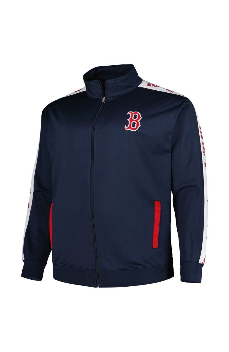 PROFILE Men's Navy Boston Red Sox Big & Tall Tricot Track Full-Zip Jacket, Alternate, color, Navy