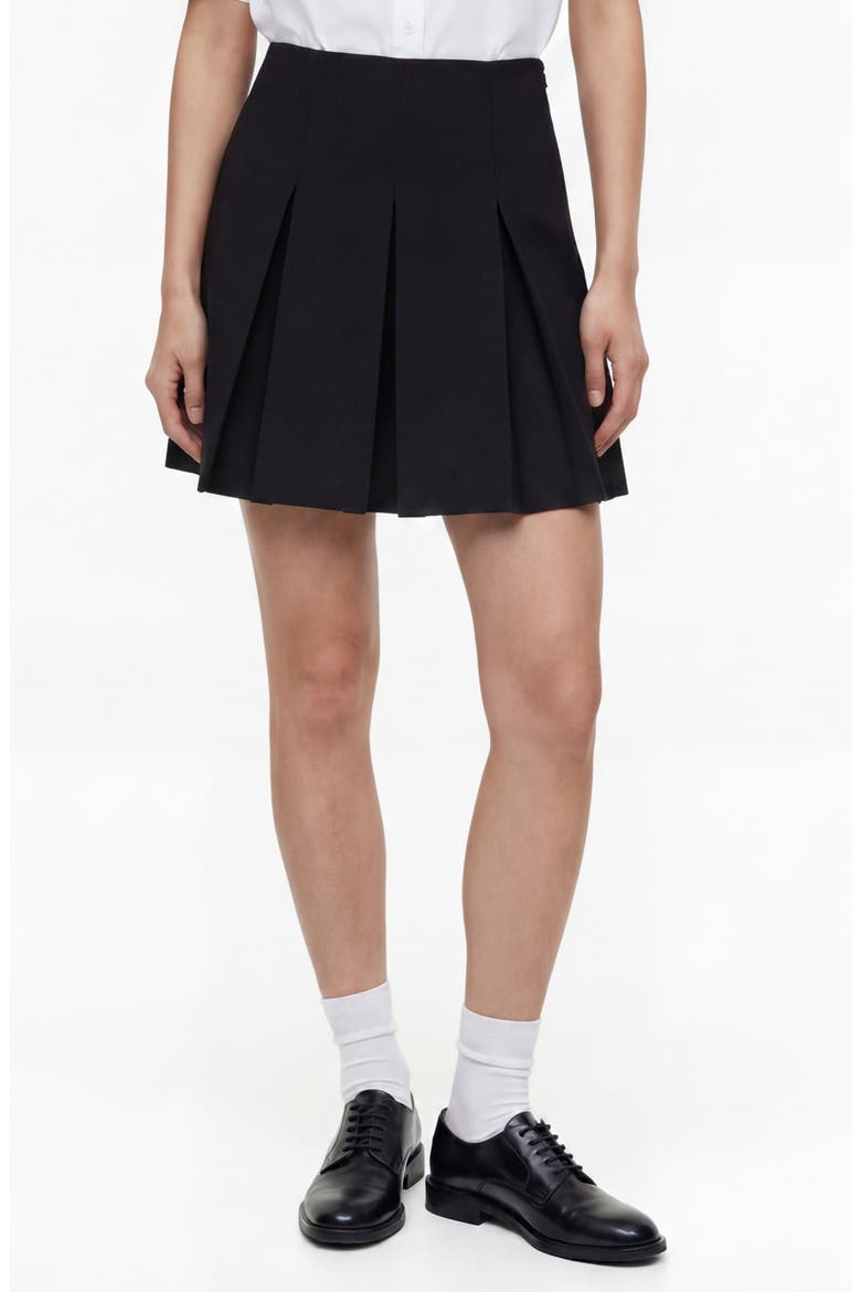 Mandy Pleated Skirt, Main, color, BLACK