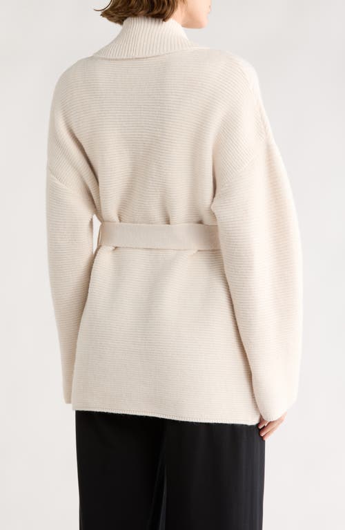 Cyrus Ottoman Ribbed Wrap Sweater Jacket In White