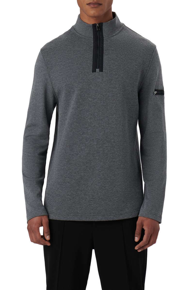 Bugatchi Quarter Zip Pullover, Main, color, Anthracite