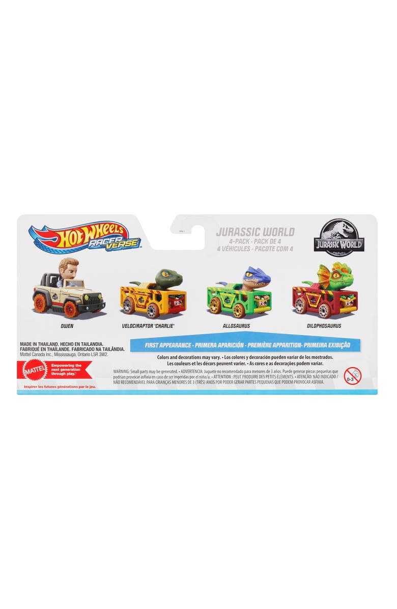 Mattel Racerverse Jurassic World 4-Piece Car Set, Alternate, color, 