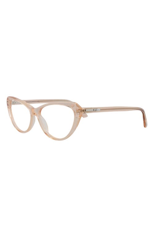 Alexander Mcqueen Mcqueen 56mm Cat Eye Core Optical Glasses In Light Beige Transparent