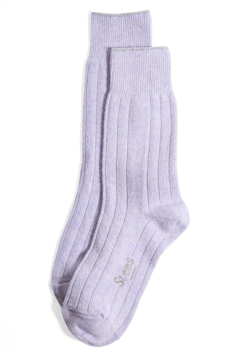 Luxe Merino Wool & Cashmere Blend Crew Socks, Main, color, PERIWINKLE