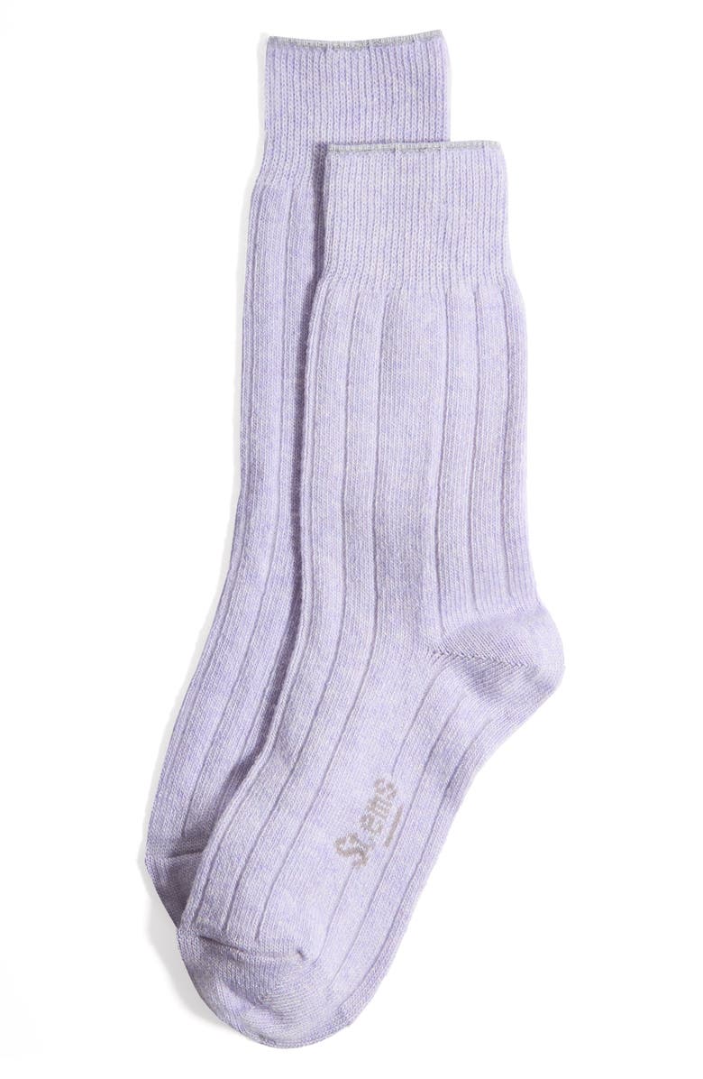 Stems Luxe Merino Wool & Cashmere Blend Crew Socks, Main, color, Periwinkle