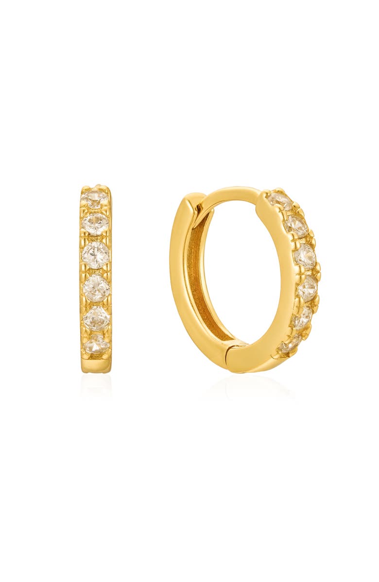 Untamed Petals Monica Huggie Hoops, Main, color, Gold