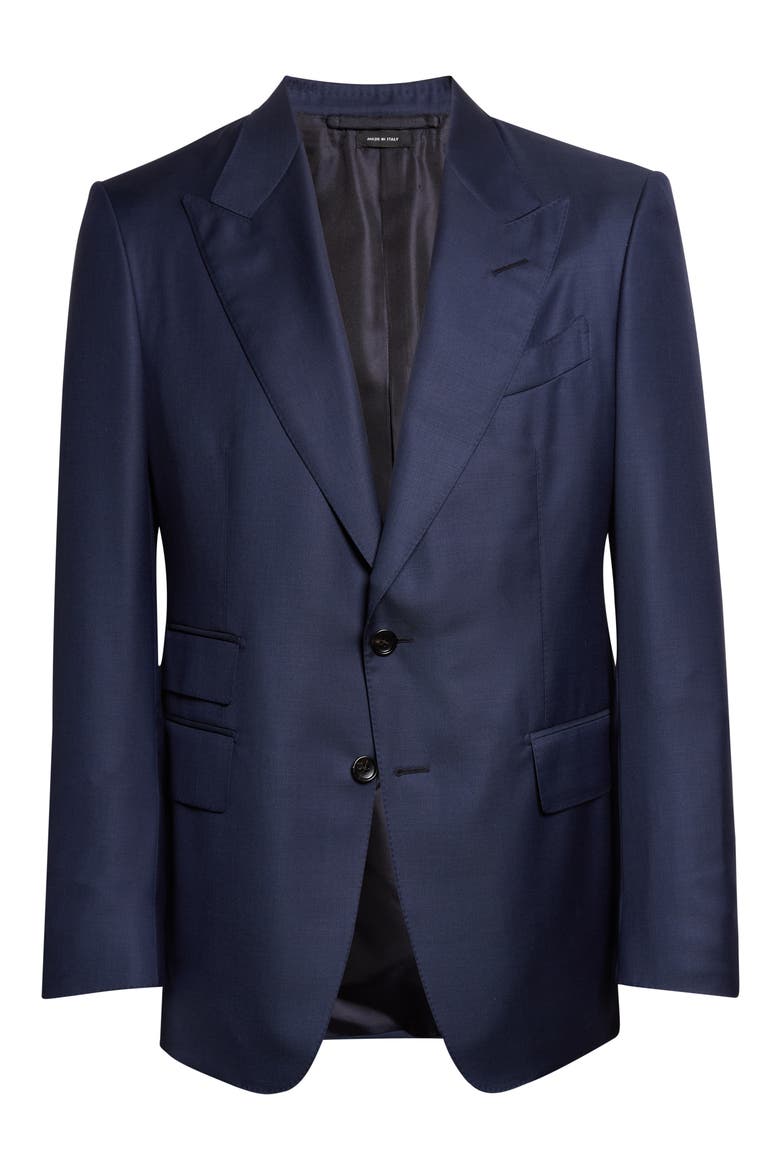 Shelton Wool Sharkskin Suit Jacket, Main, color, UCC NAVY