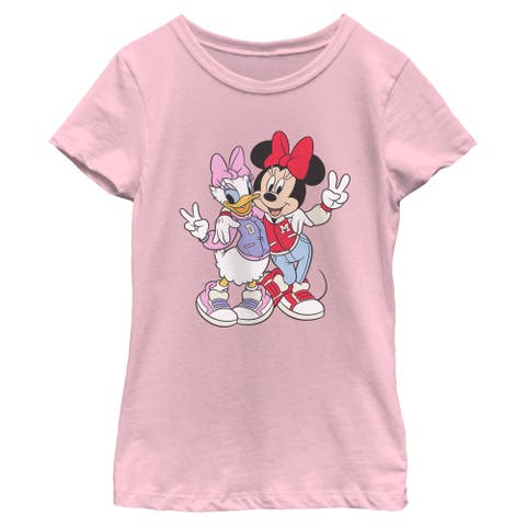 Girl's Mickey & Friends Collegiate Minnie and Daisy  Graphic T-Shirt