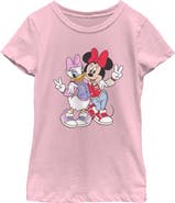 Mickey & Friends Girl's Mickey & Friends Collegiate Minnie and Daisy Graphic T-Shirt
