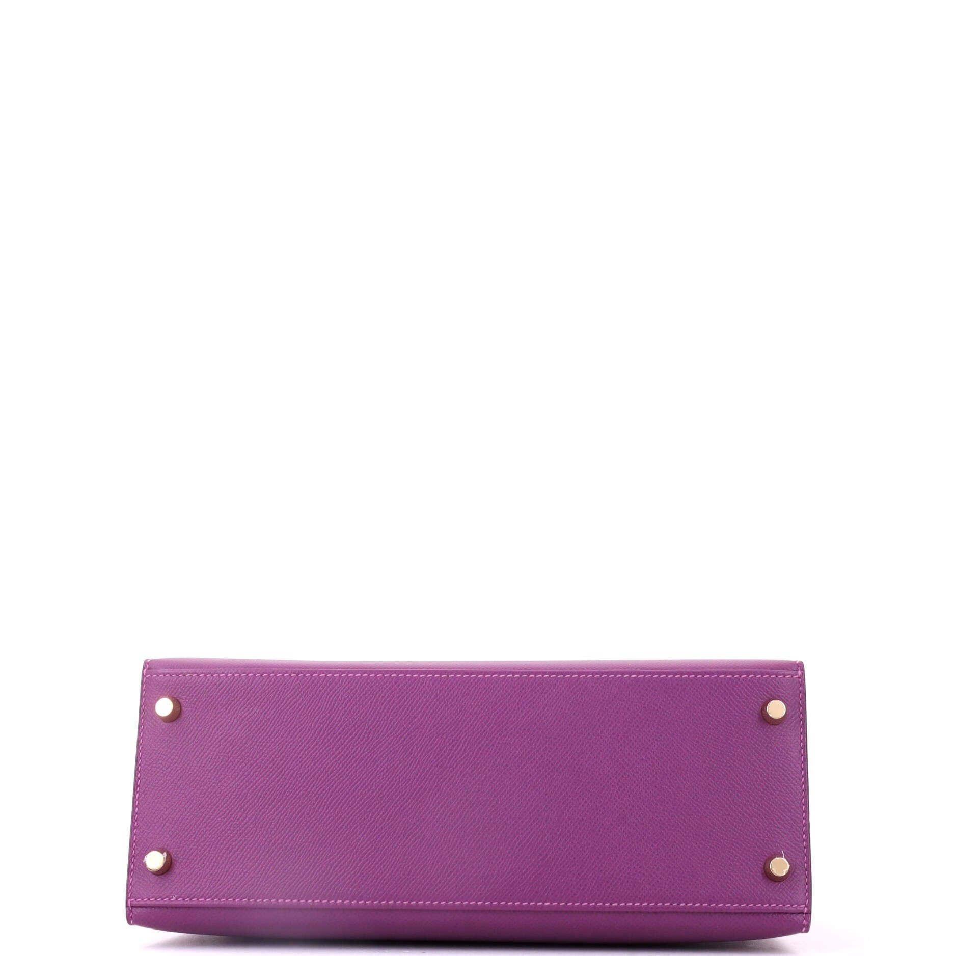 Kelly Handbag Purple Epsom with Gold Hardware 28, Alternate, color, Red