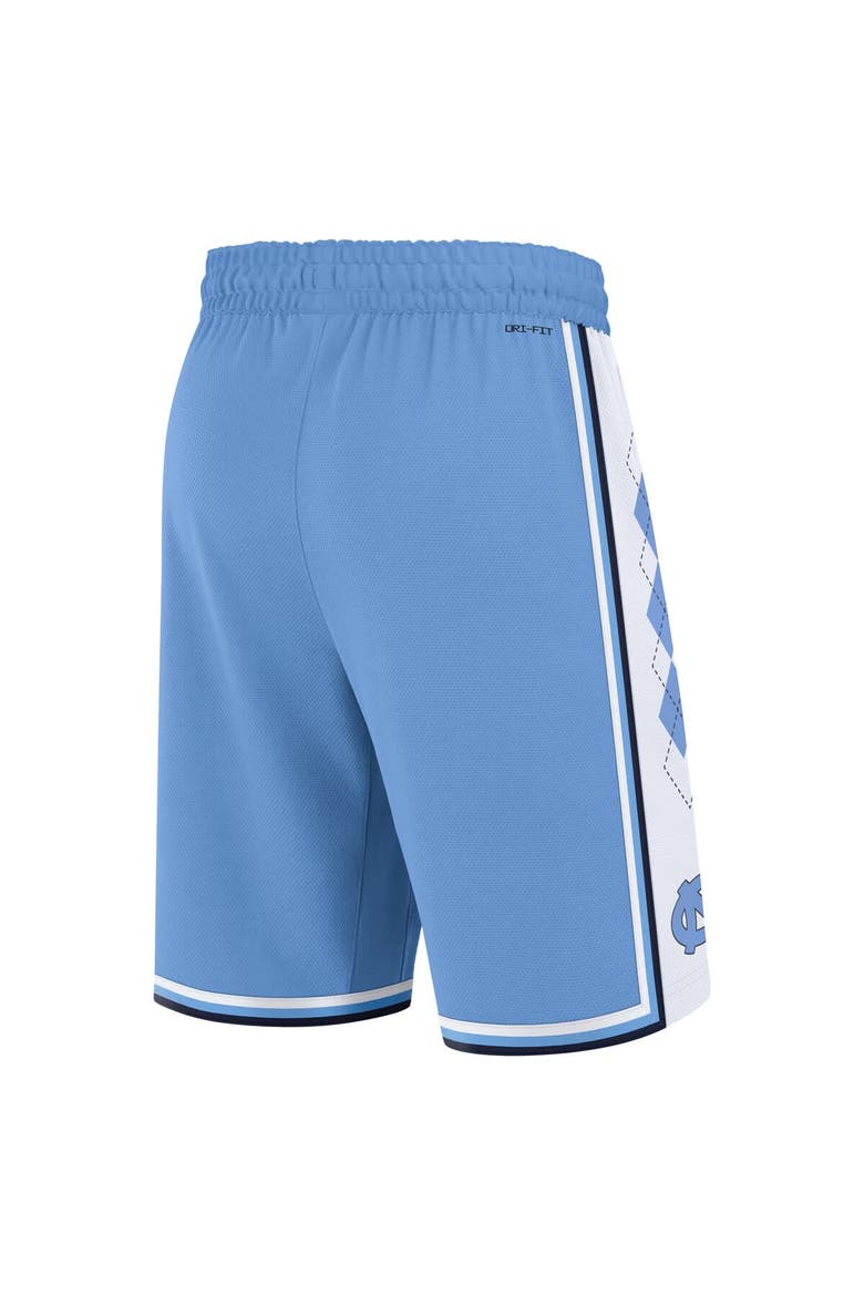 Men's Jordan Brand Carolina Blue North Carolina Tar Heels Road Replica Performance Basketball Shorts, Alternate, color, Light Blue