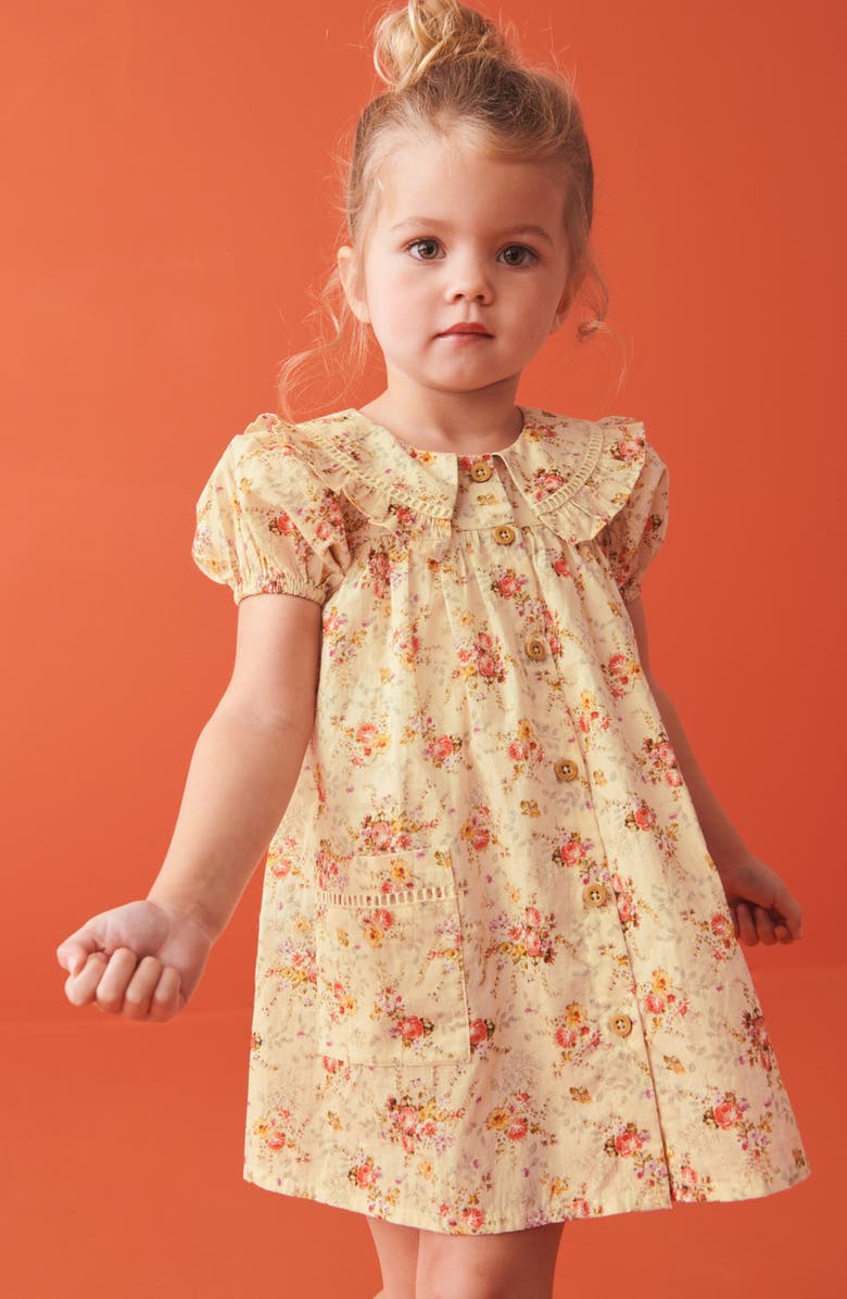 NEXT Kids' Floral Puff Sleeve Dress, Alternate, color, 