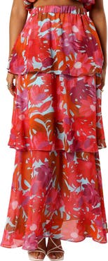 Petal & Pup Blaise Floral Print Tiered Ruffle Skirt