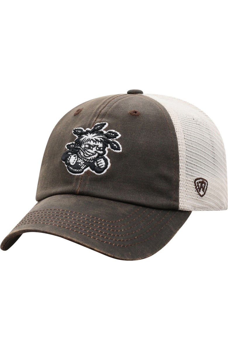 TOP OF THE WORLD Men's Top of the World Brown Wichita State Shockers Scat Mesh Trucker Snapback Hat, Main, color, Brown