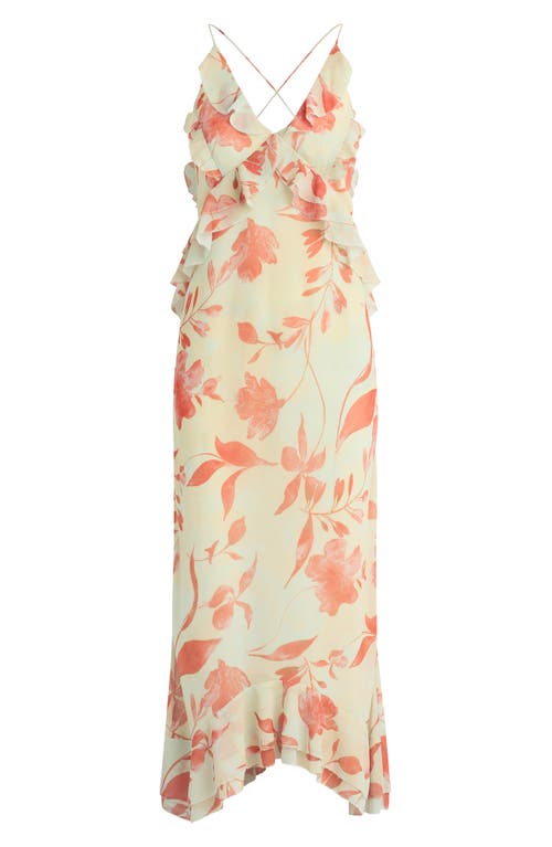 Favorite Daughter Criss Cross At The Back Floral Maxi Dress In Moonbeam In Moonbeam Floral