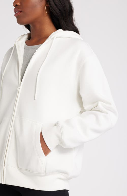 Bp. Oversize Zip Fleece Hoodie In White